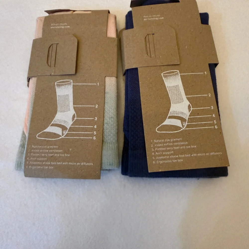 On Cloud Running‎ All-Day Socks in Navy and Gray/Pink - Size M NWT - Picture 3 of 4